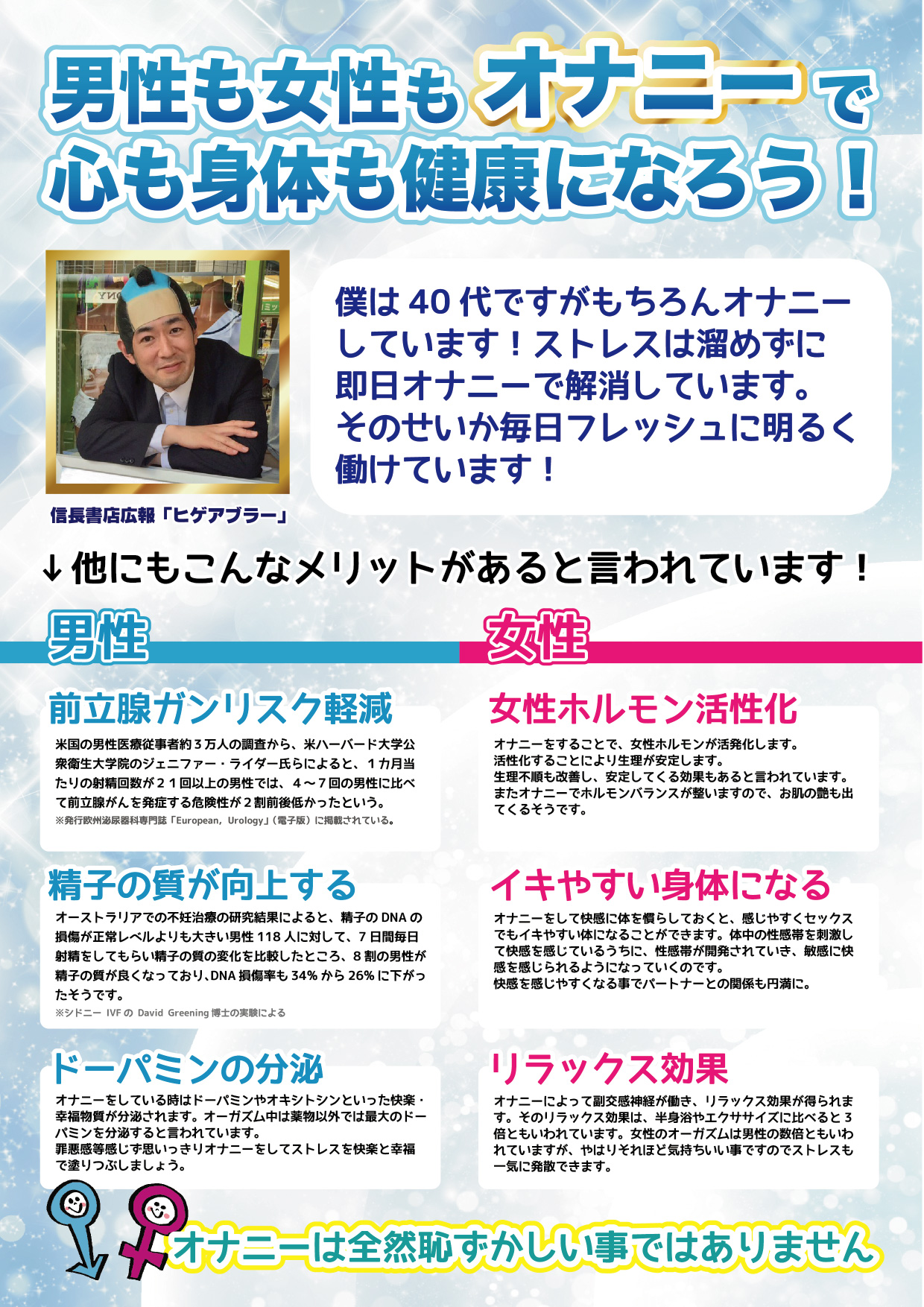 男性も女性もオナニーで心も身体も健康になろう!説明画像