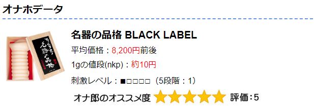 名器の品格 BLACK LABELのオナホ動画.com評価