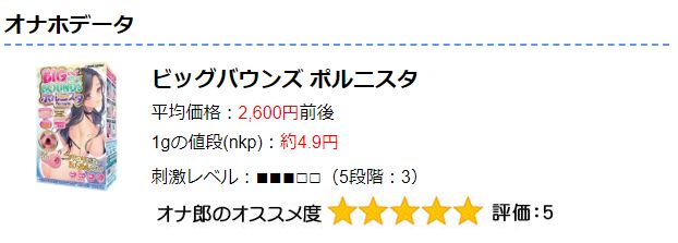 ビッグバウンズ ポルニスタのオナホ動画.com評価