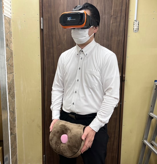 オナホ固定とVRゴーグルの相性画像