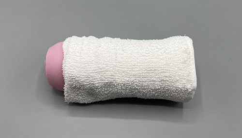ハンドタオルで巻いたオナホ画像