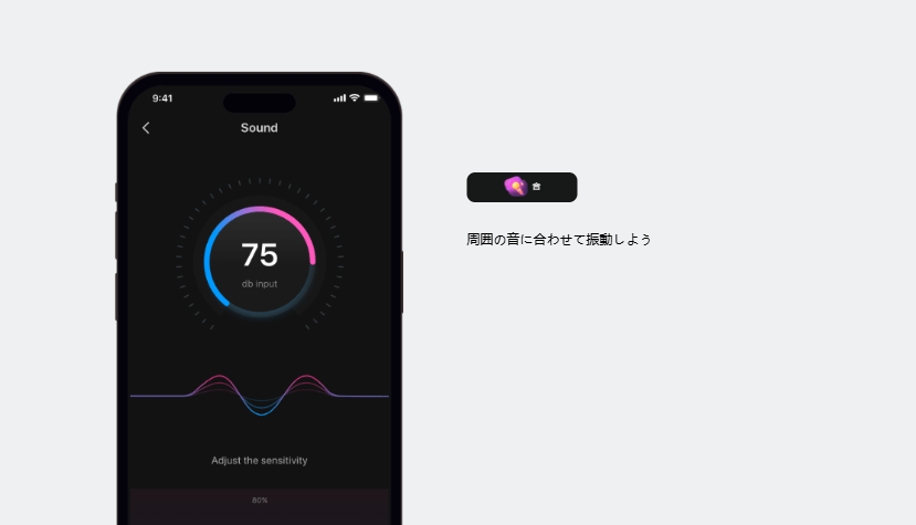 周囲の音に反応するから、喘ぎ声にも反応して動くんです。